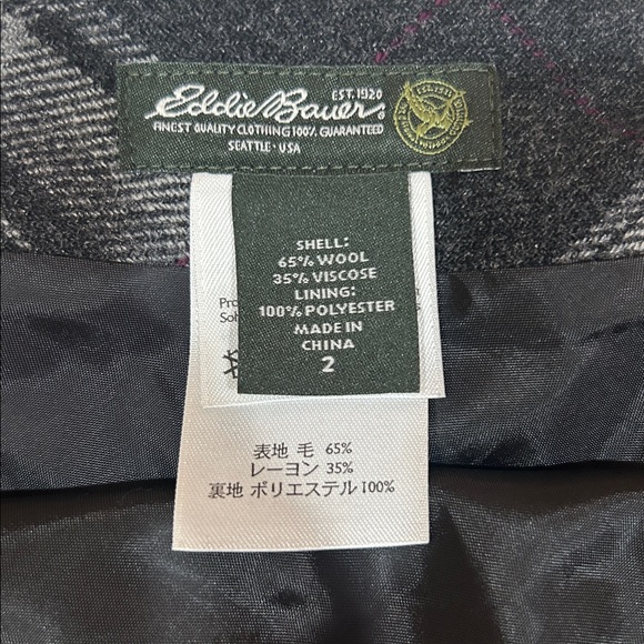 EDDIE BAUER • Black and Gray Wool Blend Skirt sz 2 - Picture 3 of 3